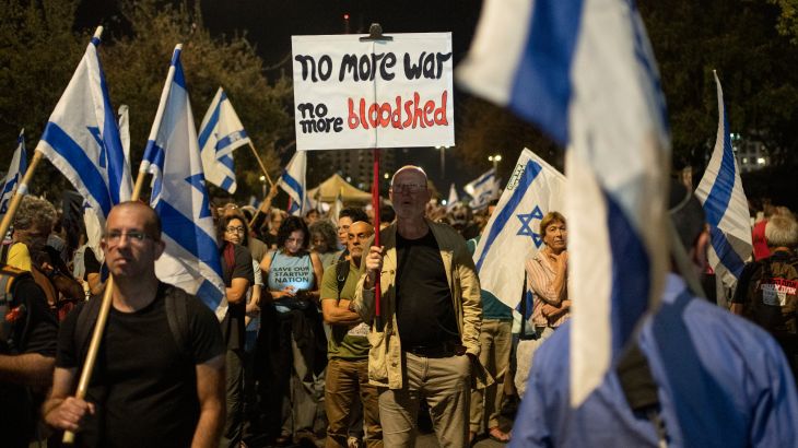 Protests Outside Netanyahu’s Residence as Israeli Strikes Kill 10 in Gaza