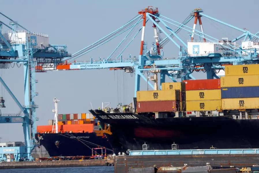 View of Port Elizabeth in New Jersey as more US tariffs come into effect.