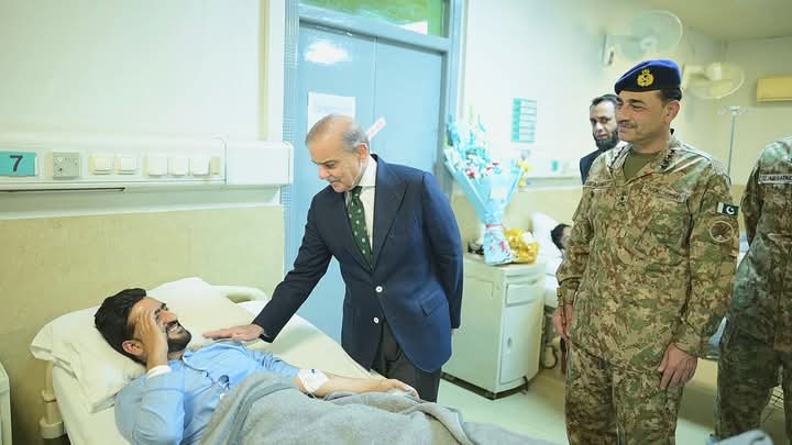 Prime Minister Shehbaz Sharif Pays Tribute to Injured Heroes of Marka-e-Haq