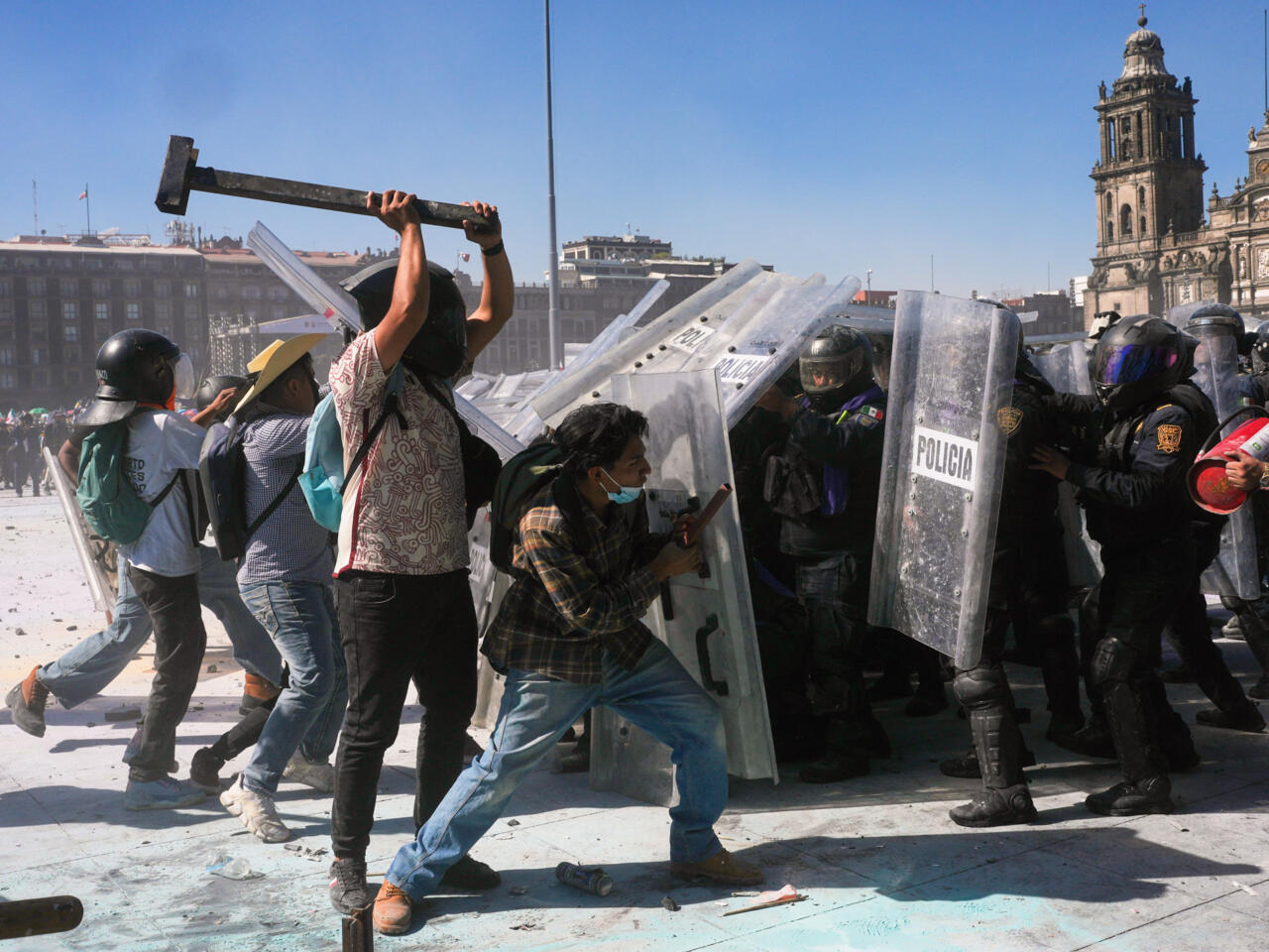 Protests Turn Violent in Mexico City, Over 100 Police Injured