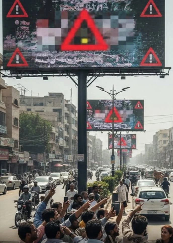 Digital Advertisement Screens Hacked in Karachi, Obscene Content Aired, Probe Launched