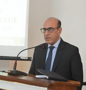 District Health Officer Chaudhry Muhammad Naeem speaking about the importance of women on International Women's Day