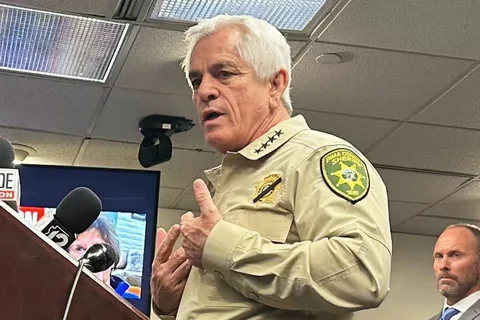 Nancy Guthrie kidnapping — Pima County Sheriff Chris Nanos at Tucson press conference as search for Savannah Guthrie's 84-year-old mother enters week six March 2026