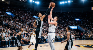 Wembanyama vs Jokic defensive play