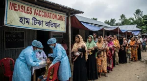 Bangladesh measles outbreak children health crisis rash symptoms