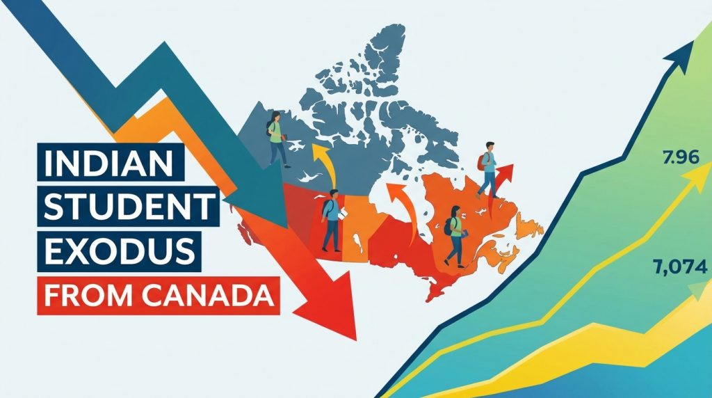 Indian students protesting in Canada against new immigration and visa policies