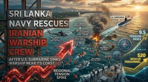Sri Lanka Navy vessels escort Iranian warship IRIS Bushehr near Colombo port after US submarine attack on IRIS Dena