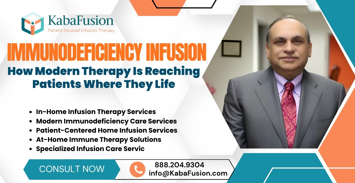 Immunodeficiency infusion therapy IV treatment at home patient care