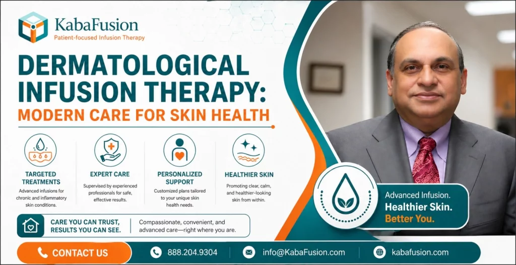 Dermatological infusion therapy advanced home skin care IV treatment patient