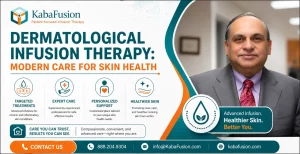 Dermatological infusion therapy advanced home skin care IV treatment patient
