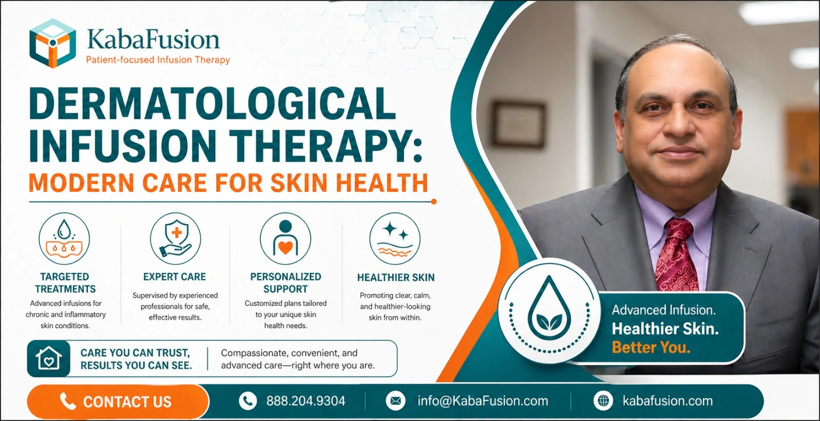 Dermatological infusion therapy advanced home skin care IV treatment patient