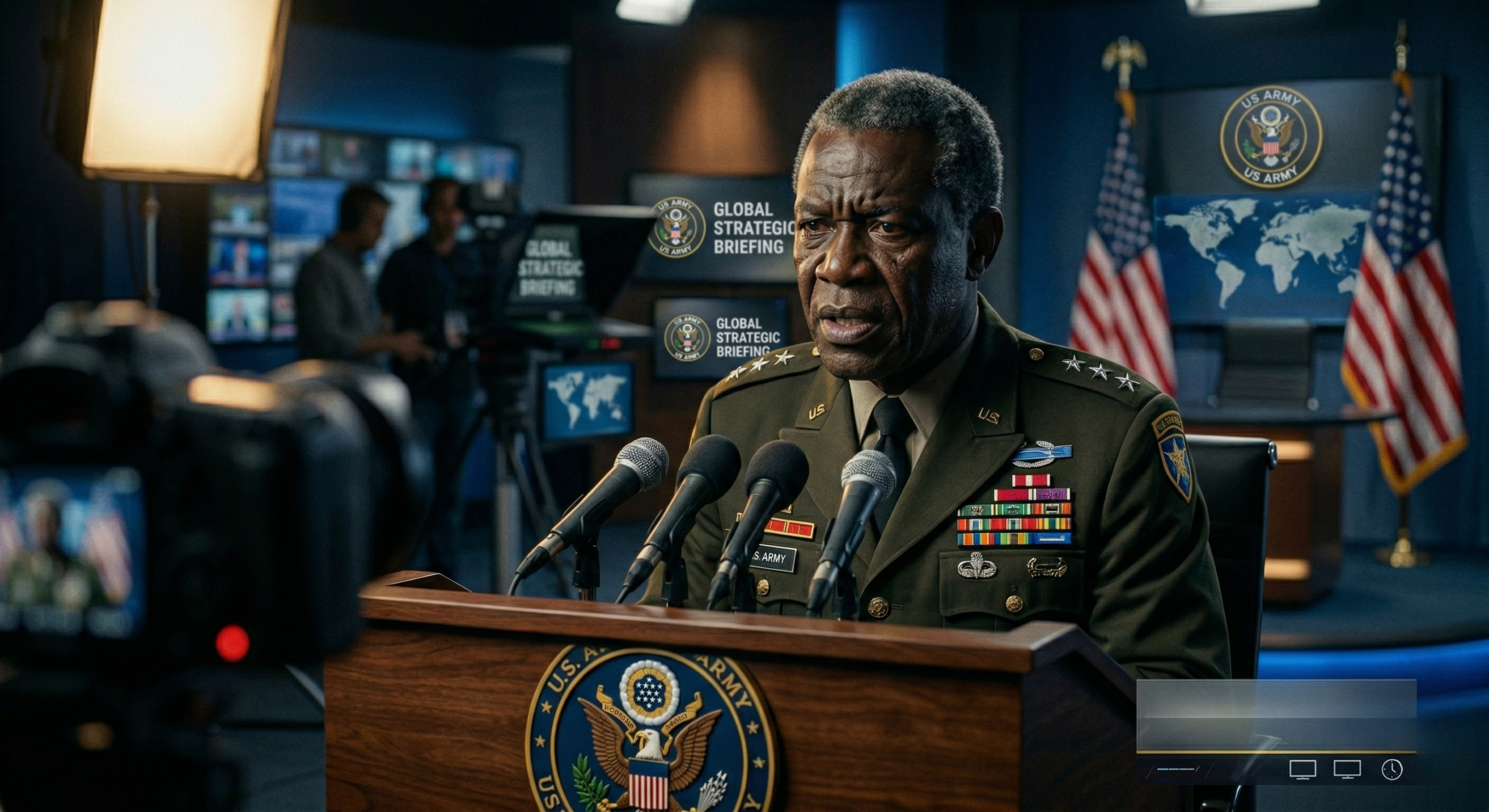 US Army Chief Randy George during military briefing