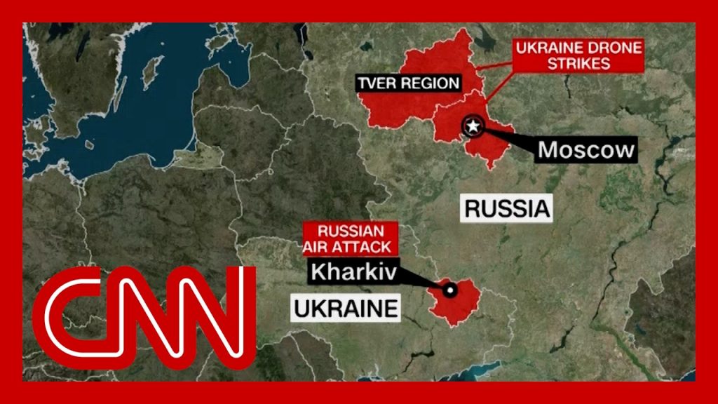 Ukraine military drone flying over a destroyed industrial facility in Russia during a long-range strike operation in 2026