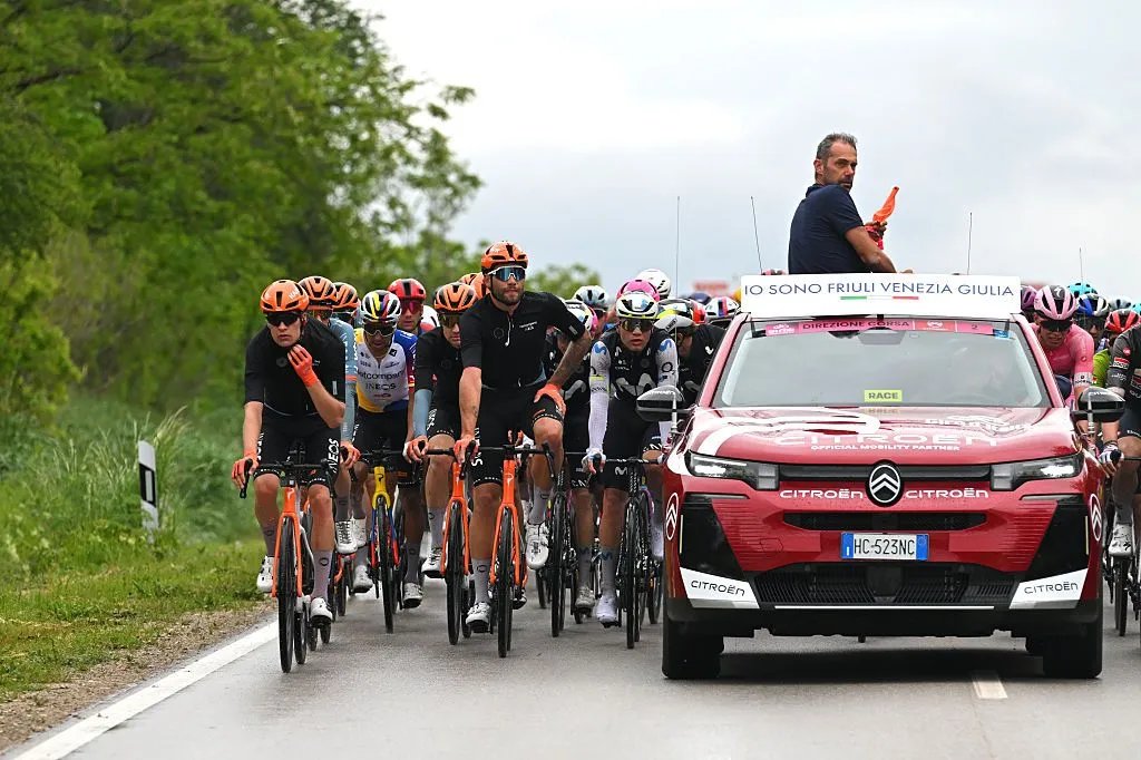 Riders down on wet road during Giro d'Italia 2026 Stage 2 mass crash in Bulgaria