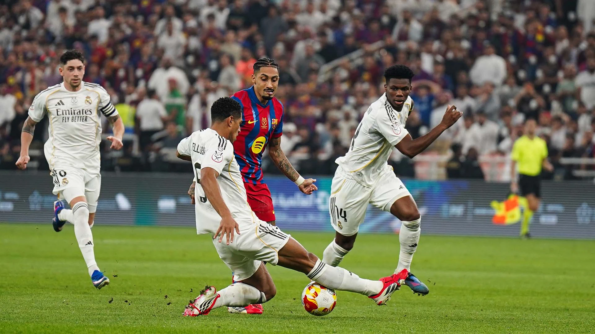 Barcelona players celebrate El Clasico 2026 La Liga title victory at Camp Nou after beating Real Madrid 2-0