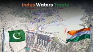 Indus River delta map showing Pakistan water crisis zones after India suspended Indus Water Treaty in 2025