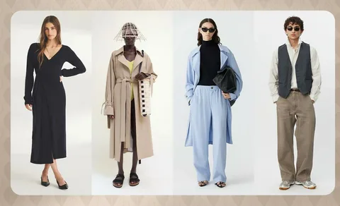 A rack of colorful sustainable and ethical clothing in an eco-friendly fashion boutique