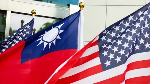 U.S. and Taiwan flags side by side representing bilateral relations and defense cooperation