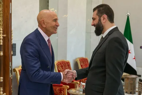 Tom Barrack speaking during diplomatic meetings as U.S. Special Envoy to Syria