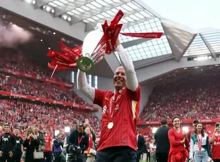 Arne Slot reacts on the touchline during a Liverpool Premier League match before his departure from the club