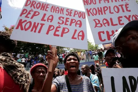 Haiti Prime Minister Alix Didier Fils-Aime speaks amid growing gang violence and political instability in Port-au-Prince, Haiti 2026.