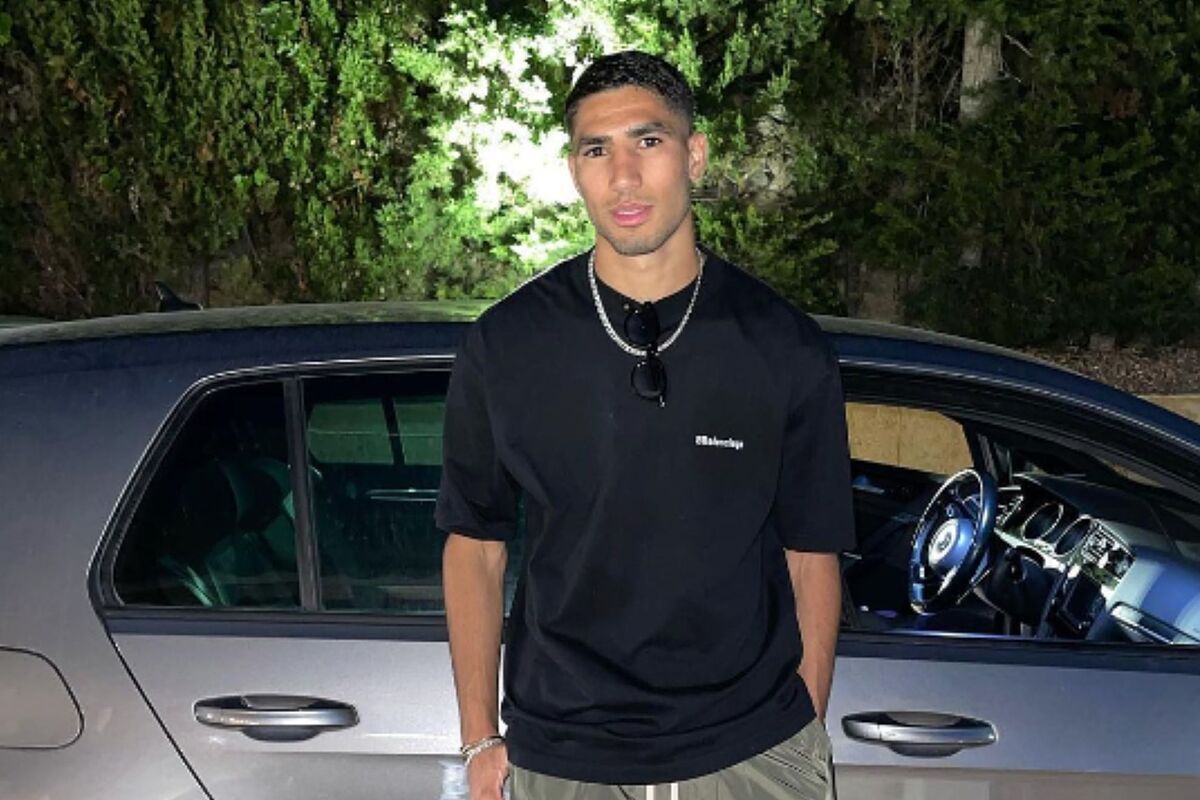 Achraf Hakimi during a football match following the latest court trial update.