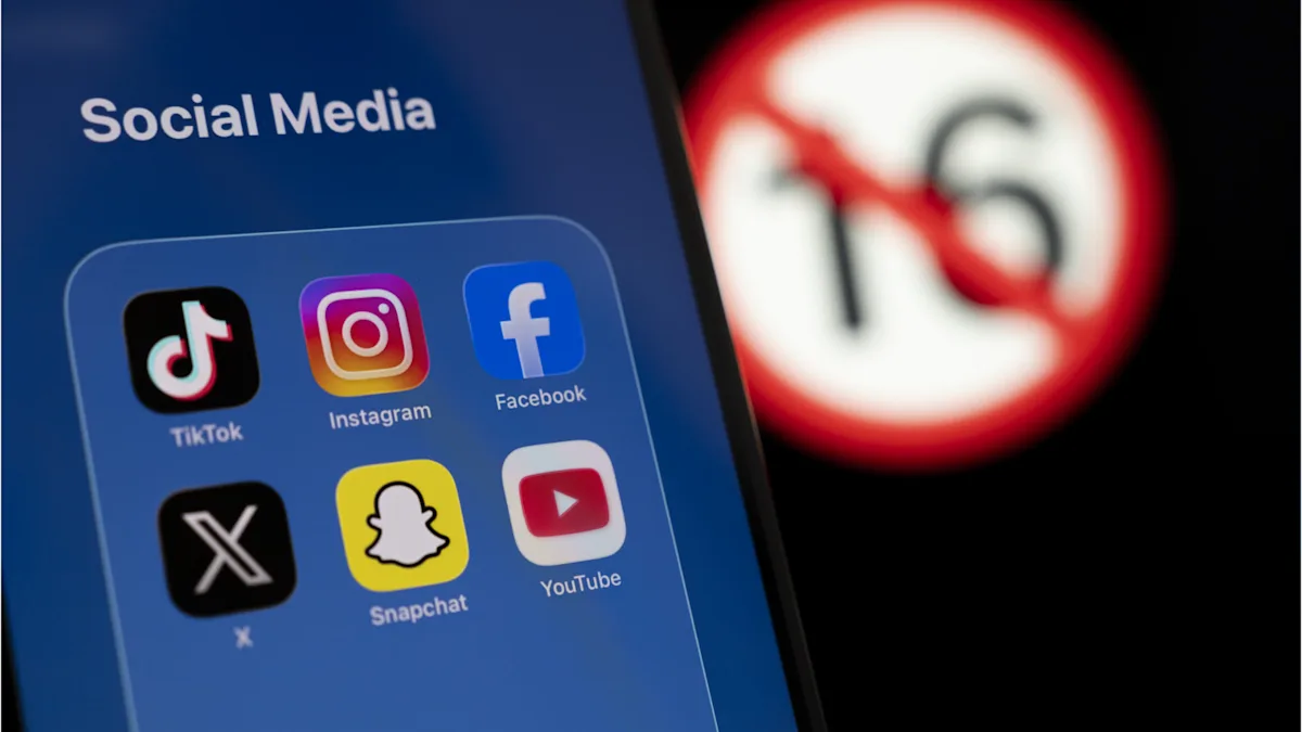 Teenagers using smartphones as the UK debates a social media ban for under 16s and stronger online safety regulations.