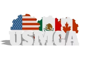 Officials from the United States, Canada and Mexico discussing the USMCA agreement during a high-level trade meeting.