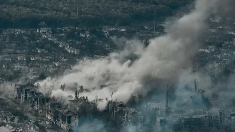 Ukrainian defensive positions near the Donetsk fortress belt as Russian forces intensify attacks during the Russia-Ukraine war.