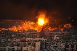 Smoke rises after Israel attacks on Gaza during Lebanon Israel war 2026 conflict escalation