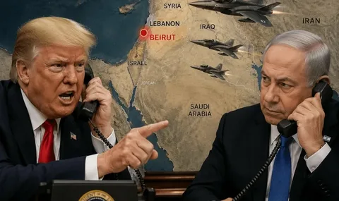 Donald Trump and Benjamin Netanyahu during a diplomatic discussion amid Middle East tensions involving Iran, Lebanon and Gaza.
