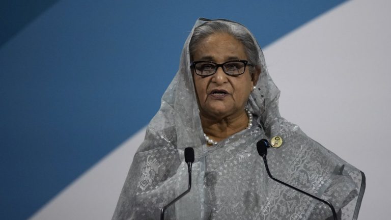 Sheikh Hasina, former Prime Minister of Bangladesh, pictured during a public event, related to Sheikh Hasina news today