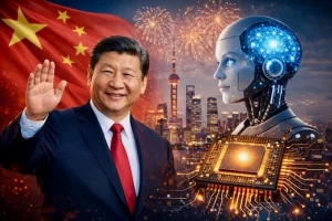 Chinese President Xi Jinping speaks about China's AI Strategy 2026, promoting Beijing as a global leader in artificial intelligence and technology innovation.