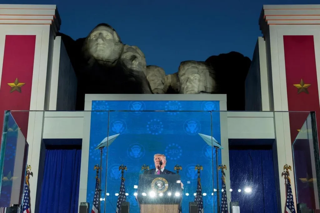 Crowd gathers at Mount Rushmore for America 250 anniversary speech by President Trump