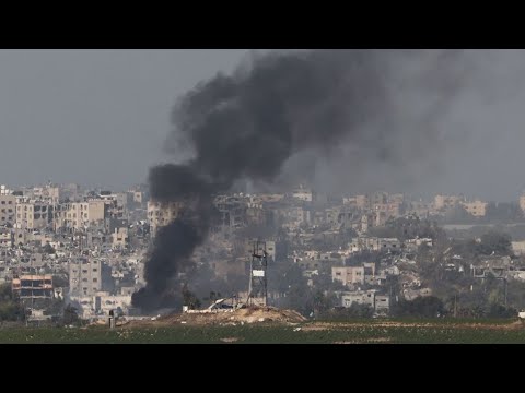 Buildings damaged during the Israel-Palestine conflict as humanitarian aid and emergency teams respond.