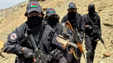 Pakistan security forces on patrol during counter-terrorism operation in Balochistan