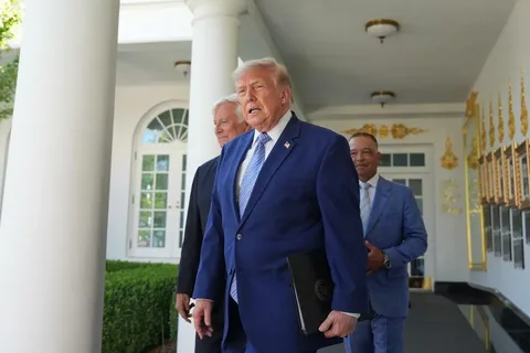 U.S. President Donald Trump announcing new double-digit tariffs on 60 countries at the White House, July 2026