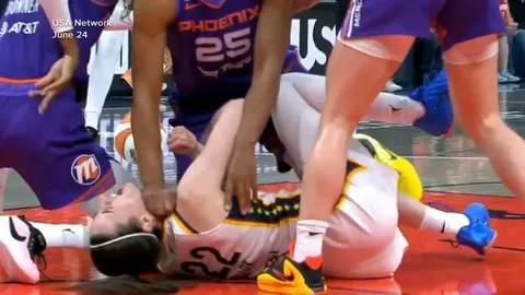 Alyssa Thomas Phoenix Mercury foul on Caitlin Clark Indiana Fever June 24 2026 WNBA game