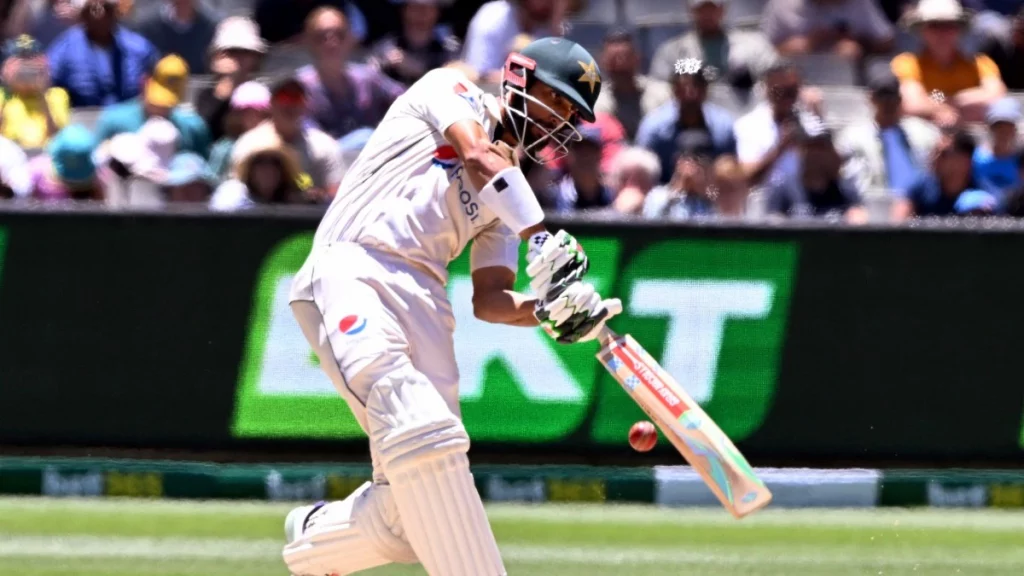 Pakistan captain Shan Masood reacts after sustaining a finger injury that ruled him out of the second Test against the West Indies.