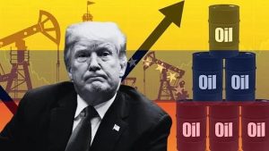 Crude oil barrels stacked with Venezuelan flag symbolising Venezuela oil reserves worth