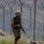 Pakistan Army soldiers on alert duty near the Pak-Afghan border during a counterterrorism operation