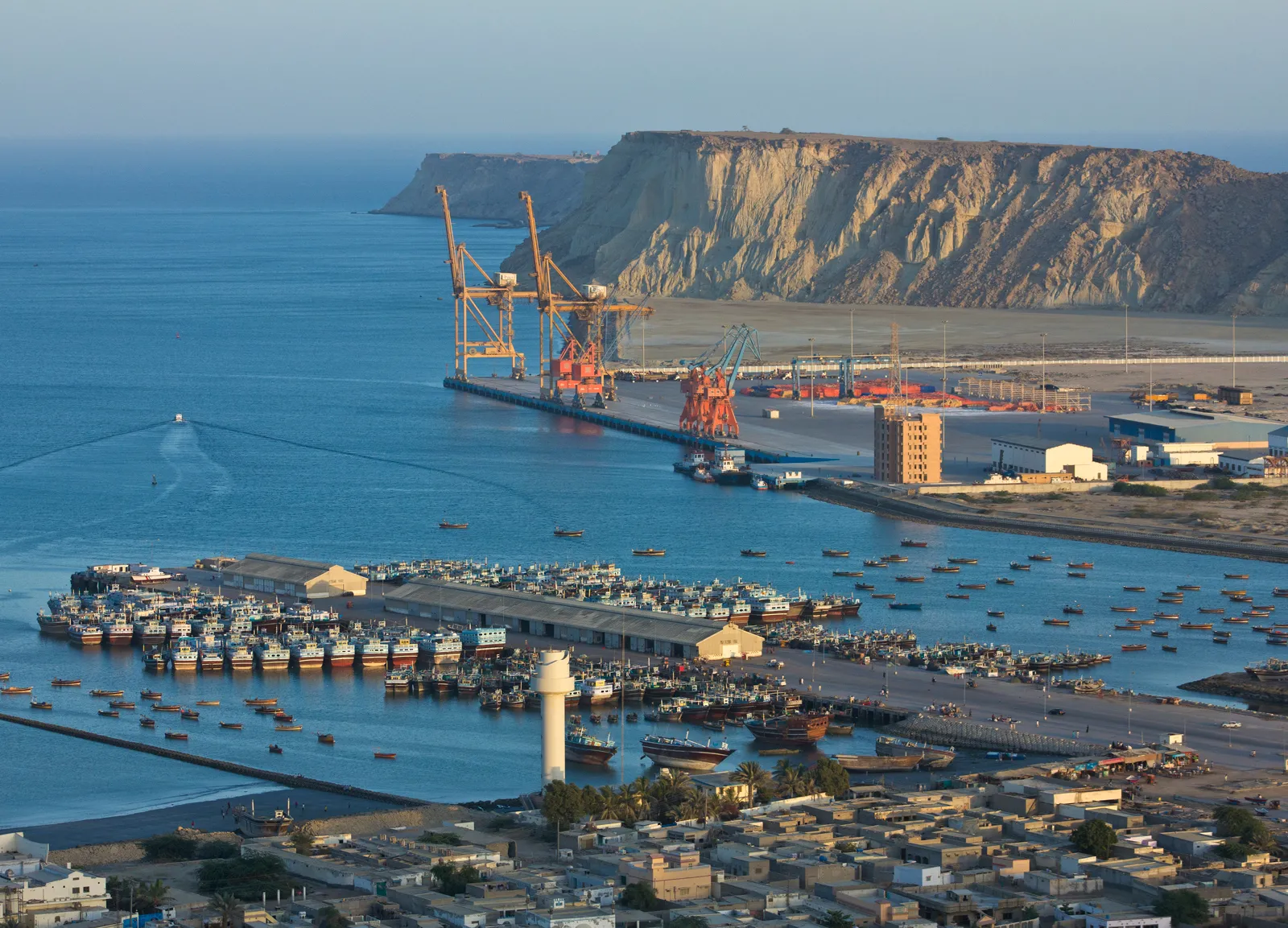 Aerial view of Gwadar Port on Pakistan's Arabian Sea coast, symbolizing Pakistan Oman strategic ports cooperation