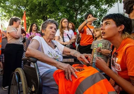 Spain housing crisis protest in Madrid after elderly woman eviction