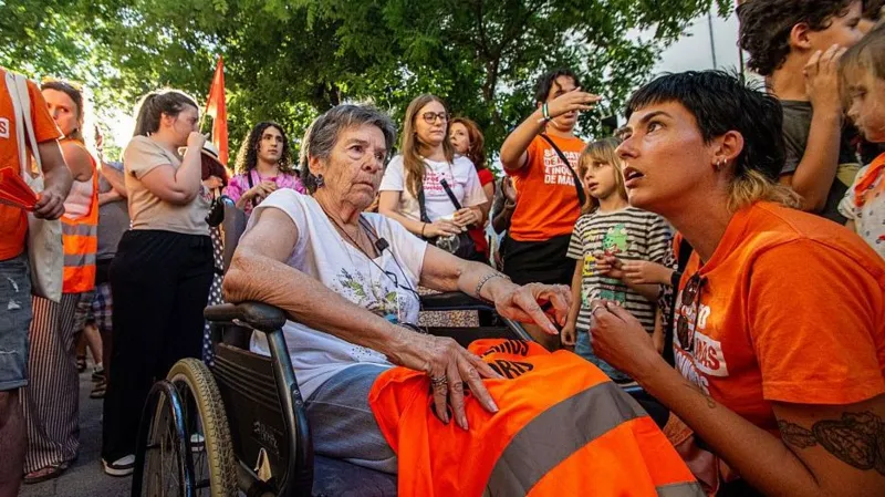 Spain housing crisis protest in Madrid after elderly woman eviction