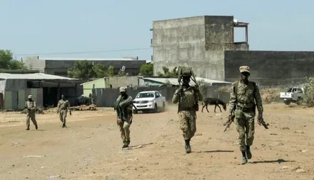 Ethiopian soldiers on patrol near the Tigray-Afar border amid renewed conflict, September 2026