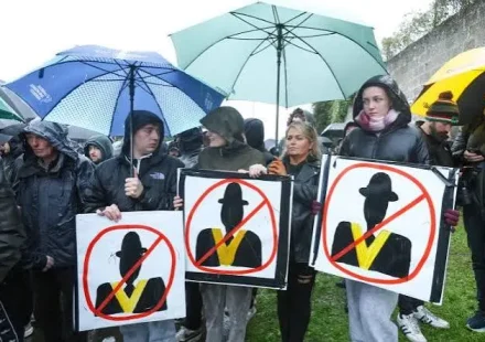 Northern Ireland Orange Order march blocked by protesters in Portadown