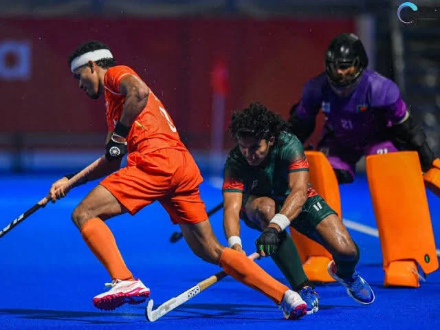 India Hockey Team celebrates 10-0 win over Bangladesh at Asian Games 2026
