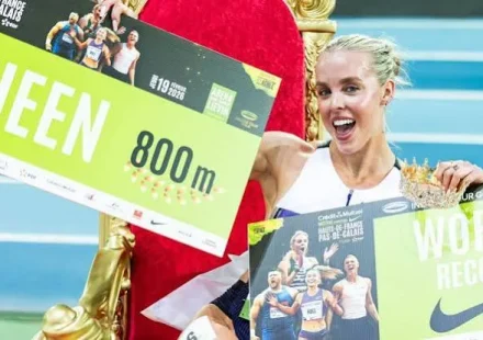 Keely Hodgkinson wins Athlos London 800m in meet record
