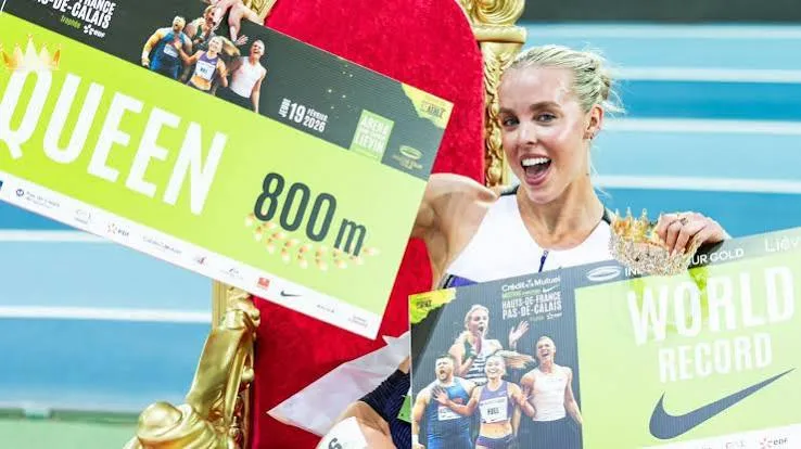 Keely Hodgkinson wins Athlos London 800m in meet record