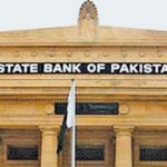 Digital illustration of a bank data hub linked to Pakistani financial institutions, showing SBP bank data access in practice